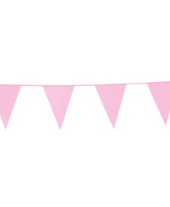 vlaggenlijn 10 meter met 20 roze vlaggetjes