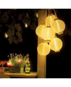 witte solar lampion voor buiten op zonnenergie met warm wit licht