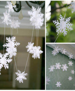 #d Kerst decoratie sneeuwvlok slinger papier