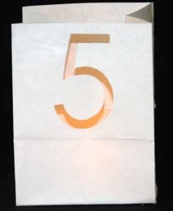 candle bag met het cijfer 5