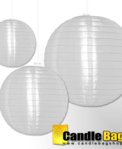 witte nylon lampion van 50cm