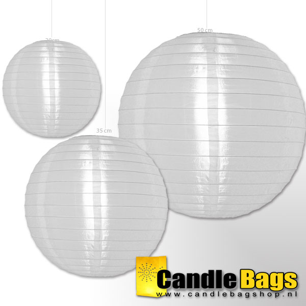 Genre programma Onbelangrijk Witte Nylon Lampion 50cm - Mooie witte nylon lampionnen voor buiten
