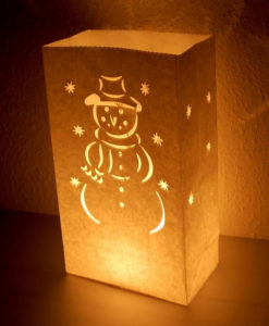 mooie candle bag met sneeuwpop