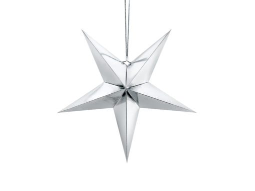 Prachtig zilveren kerst ster met een afmeting van 45 cm
