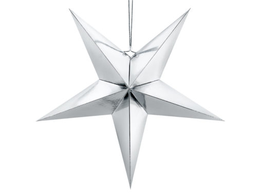 Zilveren kerst ster 70cm