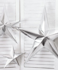 Zilveren kerst sterren 70cm