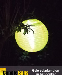 Onze gele solarlampion op zonne energie