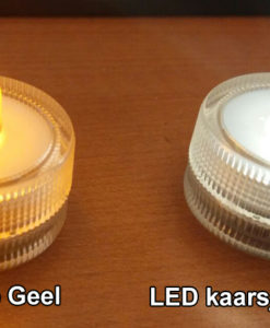 LED kaarsje geel en warm wit