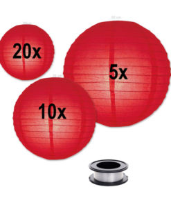 rode lampion in een extra voordelig rode lampionnen pakket