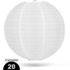 Witte Nylon lampion 20cm weerbestendige lampionnen voor buiten