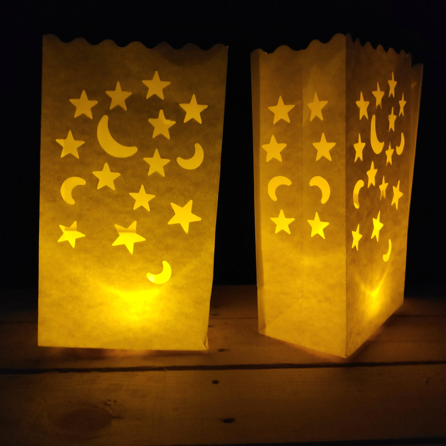 candle bag sterren en maan kaarszak groot verlicht