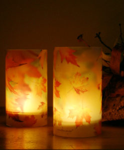 Alternative view of Candlecover Autumn Leaves