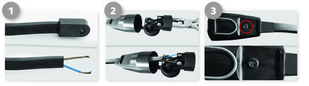 installatie tekening contrastekker prikkabel montage