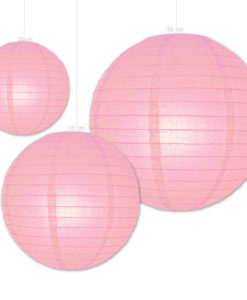 roze papieren lampionnen verkrijgbaar in diverse afmetingen