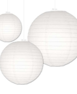 Witte lampionnen verkrijgbaar in verschillende formaten