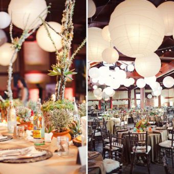 mooie witte lampionnen bruiloft