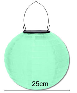 solar lampion mint groen met maatvoering