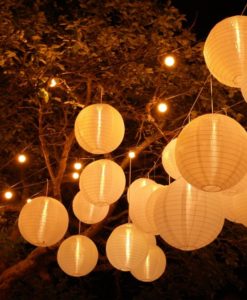nylon lampionnen in boom