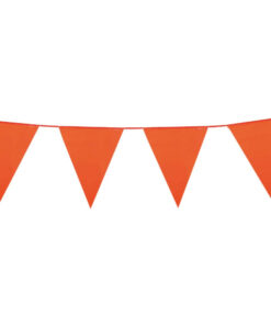 Oranje vlaggenlijn van 10 meter met 15 oranje vlaggetjes