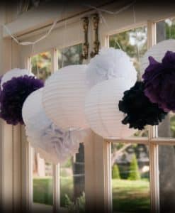 mooie pompons in kleuren zwart en wit