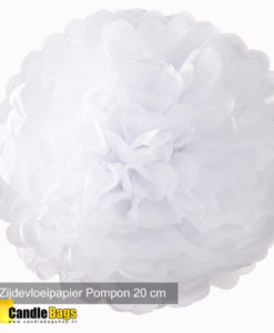 mooie pompon van 20cm in de kleur wit