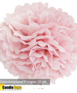 pompon 35cm roze