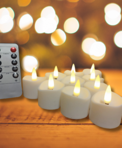 Alternative view of 10 Led kaarsjes met afstandsbediening, timer en vlameffect