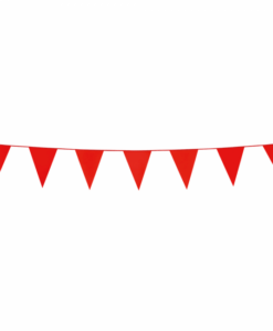 vlaggenlijn met 15 rode vlaggetjes lengte 10 meter