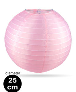 Roze nylon lampion van 25cm voor binnen en buiten