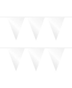 10 meter vlaggenlijn met 20 witte vlaggetjes